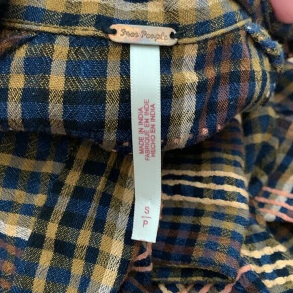 Free People Sadie Dark Plaid Long Sleeve Button Down Maxi Dress - Picture 5 of 7